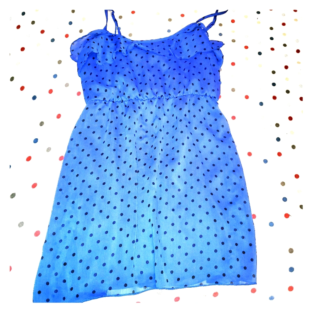 Blue polka dot dress
